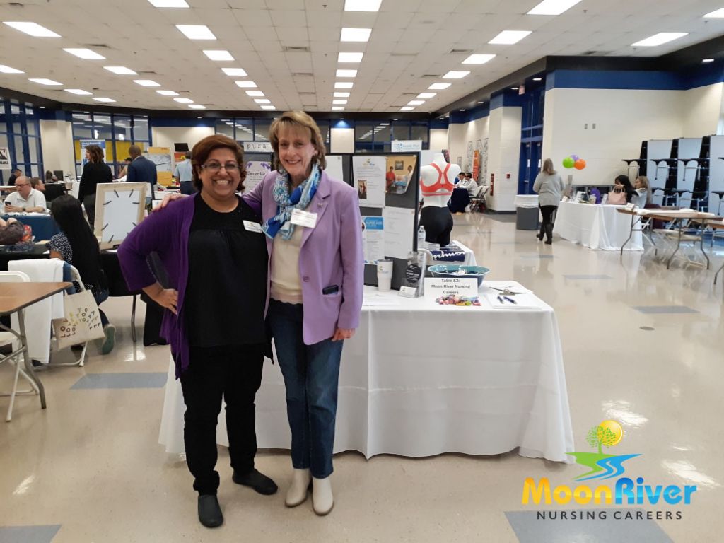 Our Program Director and Lead Instructor, Betsy Palewicz RN and Leesburg Mayor Kelly Burk at the Tuscarora High School (Virginia) Career Expo.